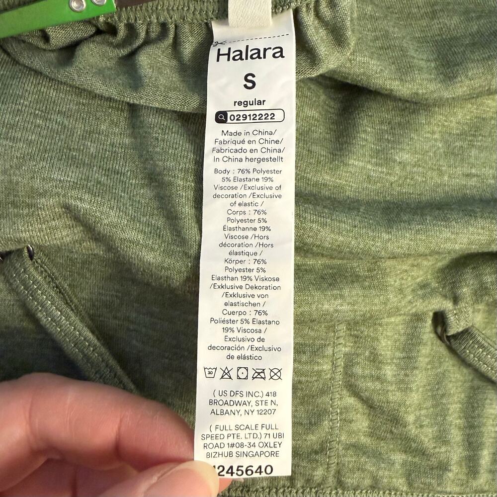 Halara Jumpsuit Adjustable Straps Ruched Wide Leg Light Green Floral Yarn Small - Picture 7 of 14